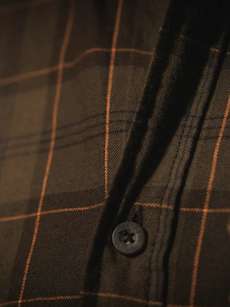 seeland glen flannel shirt mens pine green dark navy check gallery image 3
