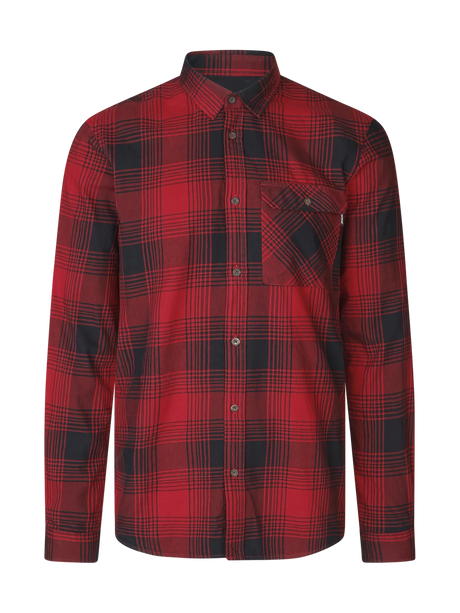 seeland glen flannel shirt mens red check front