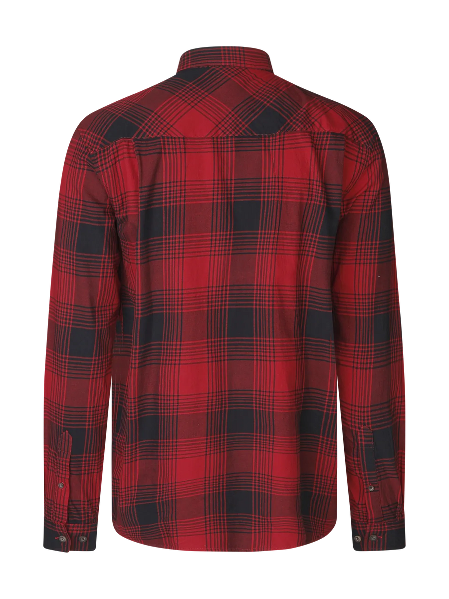 seeland glen flannel shirt mens red check back