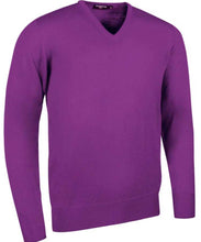 Load image into Gallery viewer, Glenmuir Men&#39;s Wilkie V Neck Fine Merino Sweater - Foxglove
