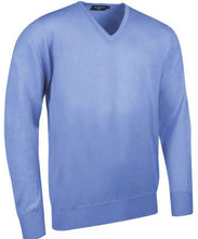 Load image into Gallery viewer, Glenmuir Men&#39;s Wilkie V Neck Fine Merino Sweater - Tahiti Marl Light Blue
