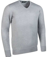 Load image into Gallery viewer, Glenmuir Men&#39;s Wilkie V Neck Fine Merino Sweater -Light Grey
