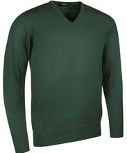 Load image into Gallery viewer, Glenmuir Men&#39;s Wilkie V Neck Fine Merino Sweater -Tartan Green
