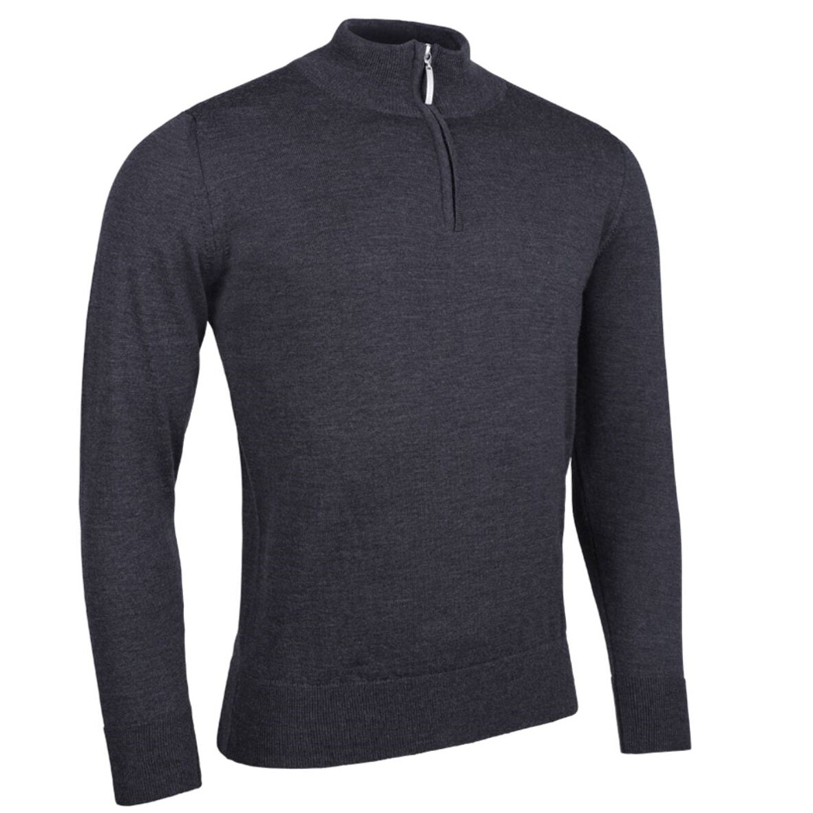 GLENMUIR Samuel Quarter Zip Water Repellent Lined Merino Blend Golf Sweater - Mens - Charcoal