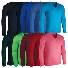Load image into Gallery viewer, 40 % OFF GLENMUIR Mens Wilkie V-Neck Sweater - Fine Merino Wool - 15 Colour Options
