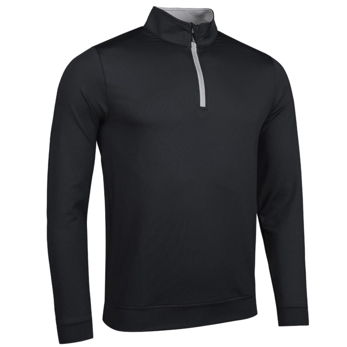 GLENMUIR Wick Quarter Zip Lightweight Golf Midlayer - Mens - Black / Light Grey