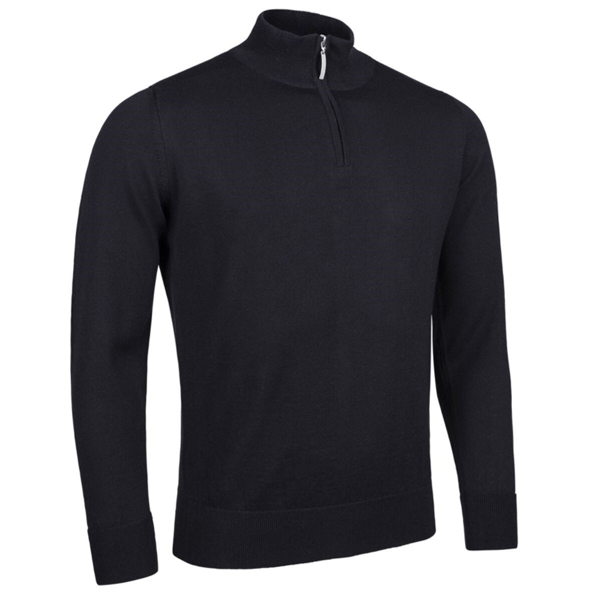 GLENMUIR Jasper Quarter Zip Merino Wool Sweater - Mens - Black