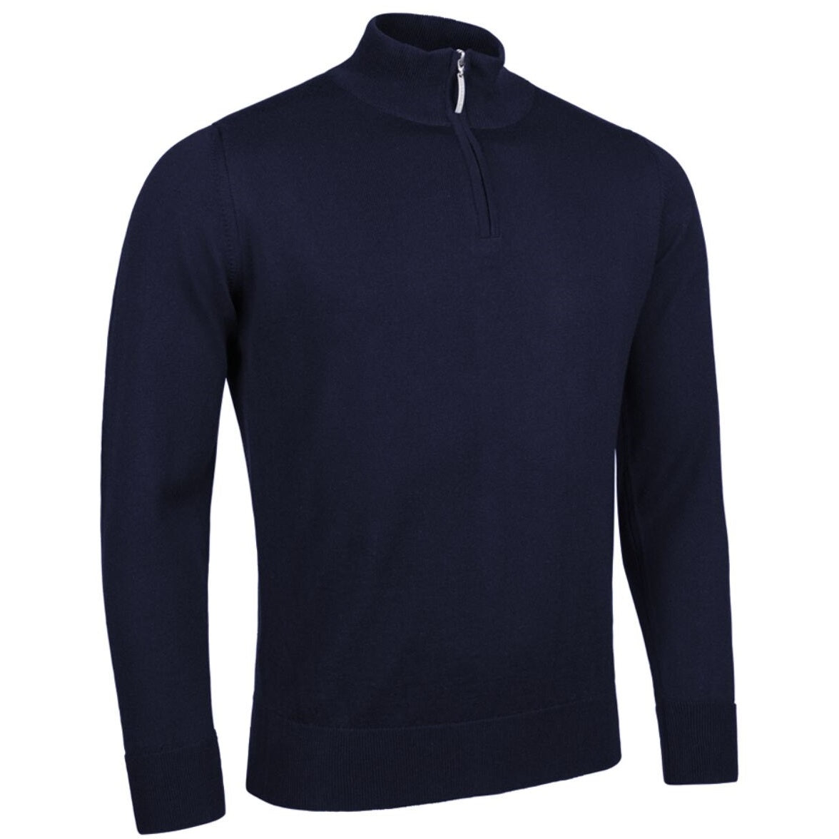 GLENMUIR Jasper Quarter Zip Merino Wool Sweater - Mens - Navy
