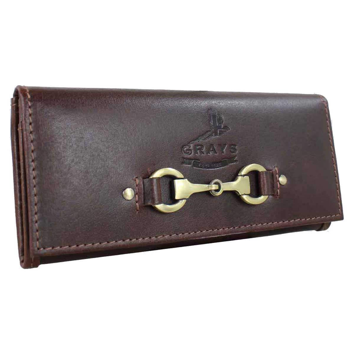 GRAYS Lily Snaffle Leather Purse - Women's - Brown