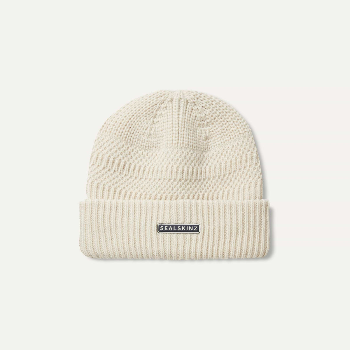 SEALSKINZ Gressenhall Waterproof Cold Weather Textured Stripe Roll Cuff Beanie - product view 3