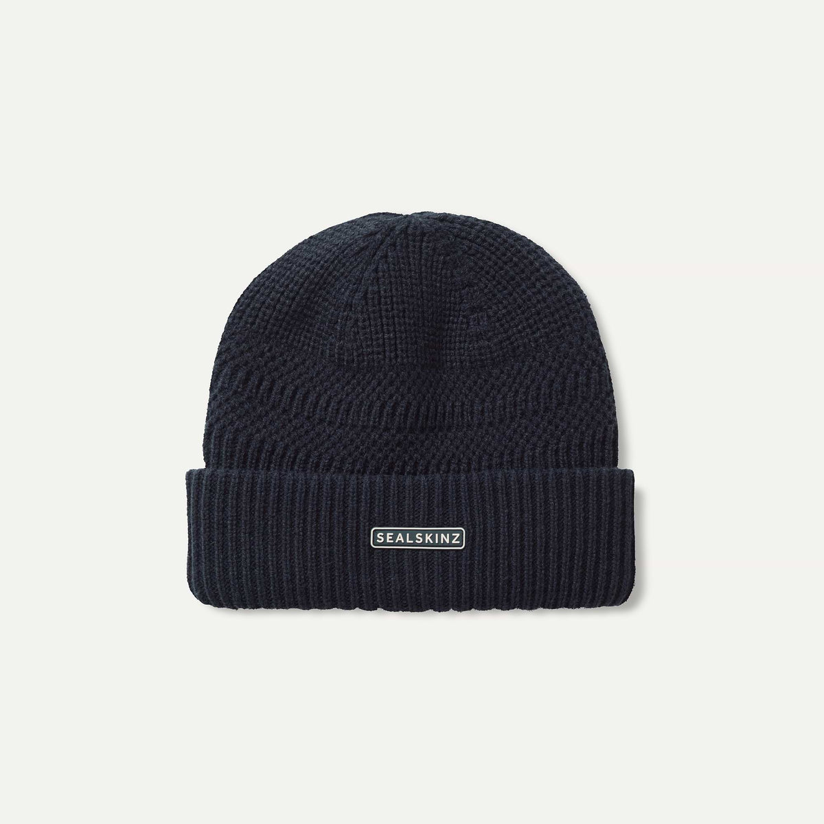 SEALSKINZ Gressenhall Waterproof Cold Weather Textured Stripe Roll Cuff Beanie - product view 4