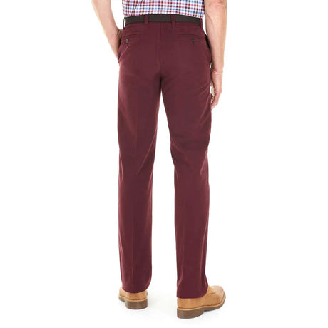 GURTEEN Trousers - Longford Spring Stretch Cotton Chinos - Cranberry Gurteen