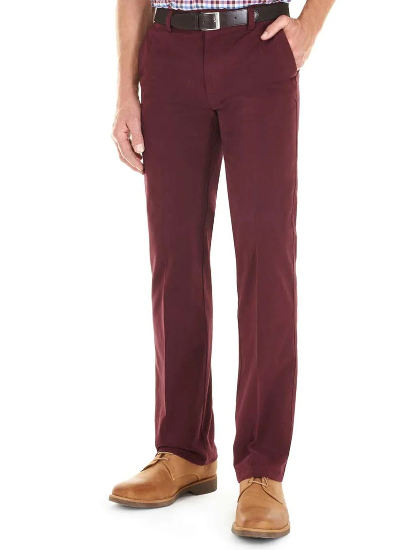 GURTEEN Trousers - Longford Spring Stretch Cotton Chinos - Cranberry