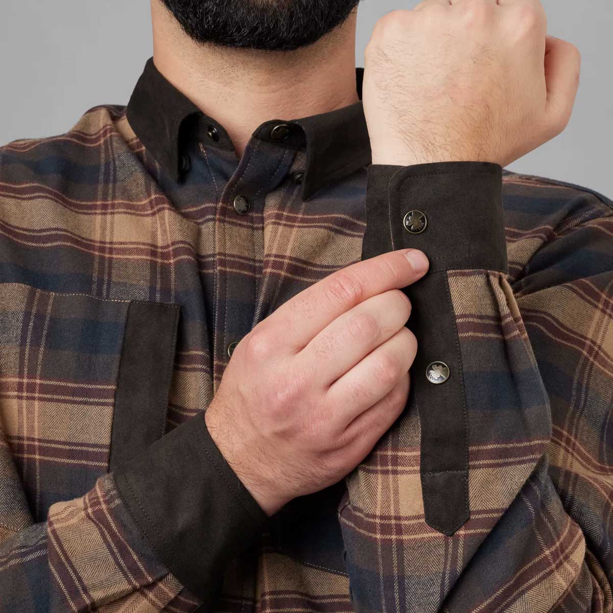 HARKILA Aivak Soft Brushed Shirt - Mens - Burgundy