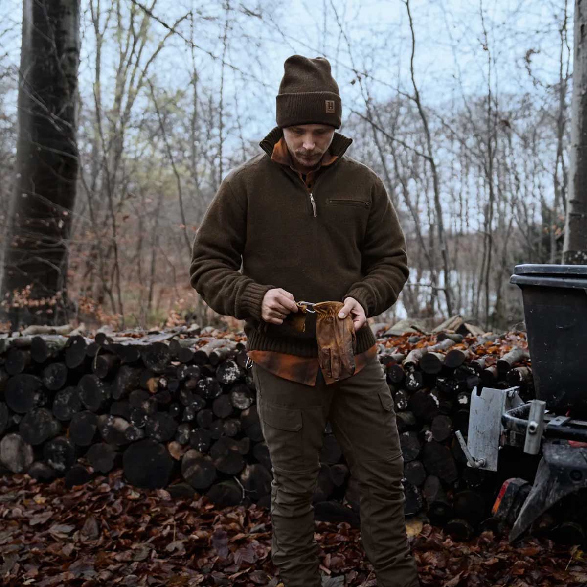 HARKILA Annaboda WSP Knit Half Zip - Mens - Demitasse Brown