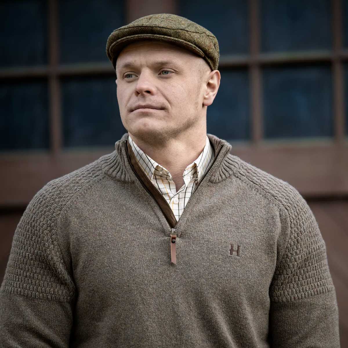 HARKILA Badanloch Flat Cap - Mens - Golden Willow Green