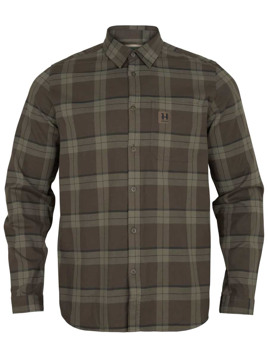 HARKILA Fjell Long Sleeved Shirt - Mens - Green Check