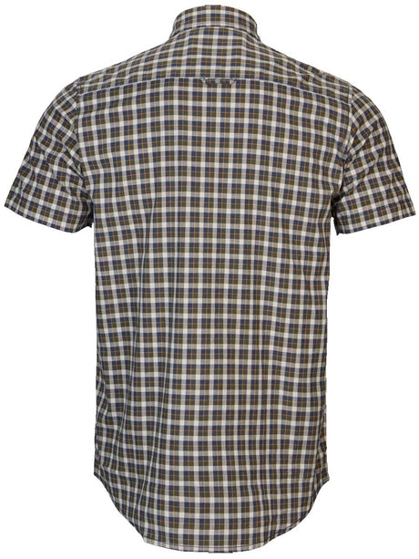 HARKILA Fjell Short Sleeve Shirt - Mens - Naval Blue Check