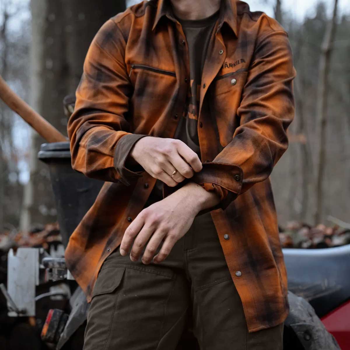 HARKILA Folke Long Sleeve Shirt - Mens - Maple Check