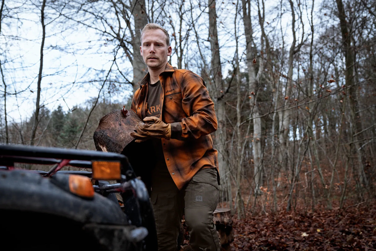 HARKILA Folke Long Sleeve Shirt - Mens - Maple Check