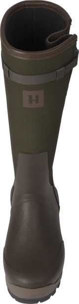 HARKILA Forester Textile & Rubber Wellington Boots - Willow Green / Deep Brown