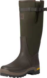 HARKILA Forester Textile & Rubber Wellington Boots - Willow Green / Deep Brown