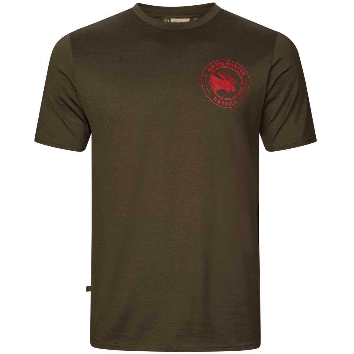 HARKILA Game T-shirt - Merino Wool - Mens - Willow Green Moose