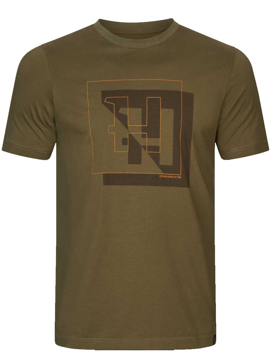 HARKILA H-Logo T-shirt - Mens - Dark Olive