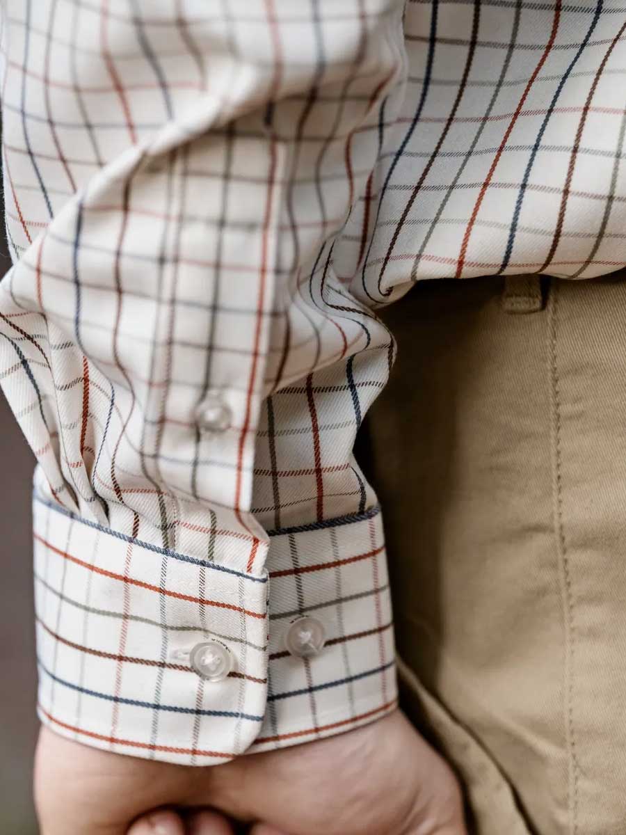 HARKILA Haywood Wool Blend Long Sleeve Shirt - Mens - Arabian Spice Check