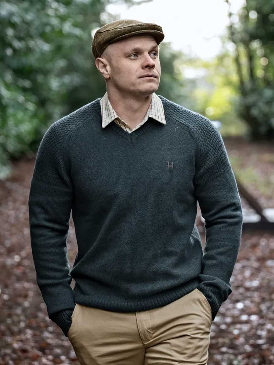 HARKILA Haywood Wool Blend Long Sleeve Shirt - Mens - Arabian Spice Check