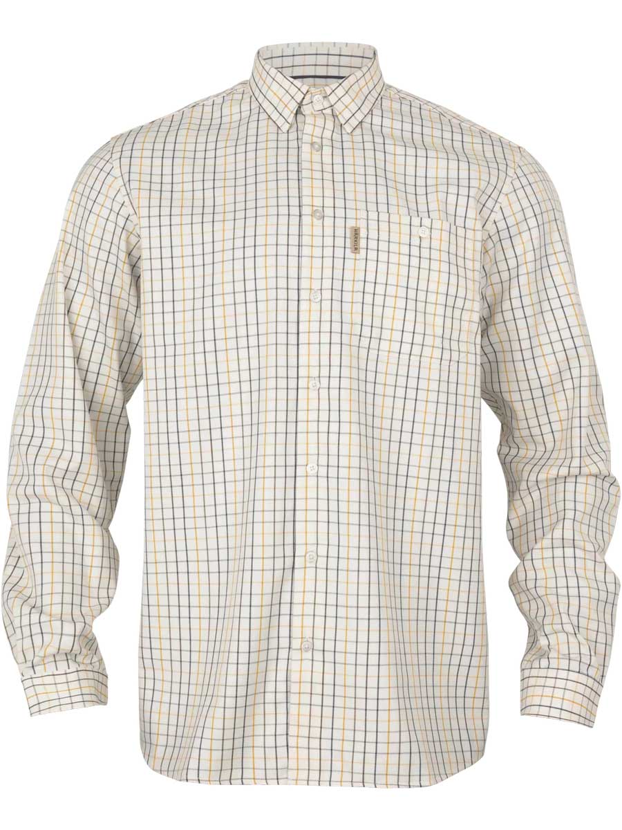 HARKILA Haywood Wool Blend Long Sleeve Shirt - Mens - Arrowwood Yellow Check
