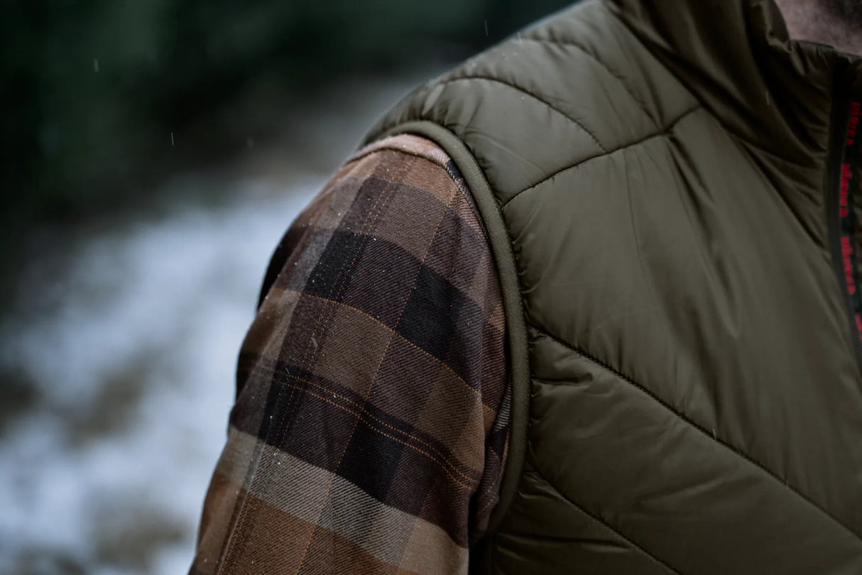 HARKILA Heat Insulated Waistcoat - Mens - Willow Green / Shadow Brown