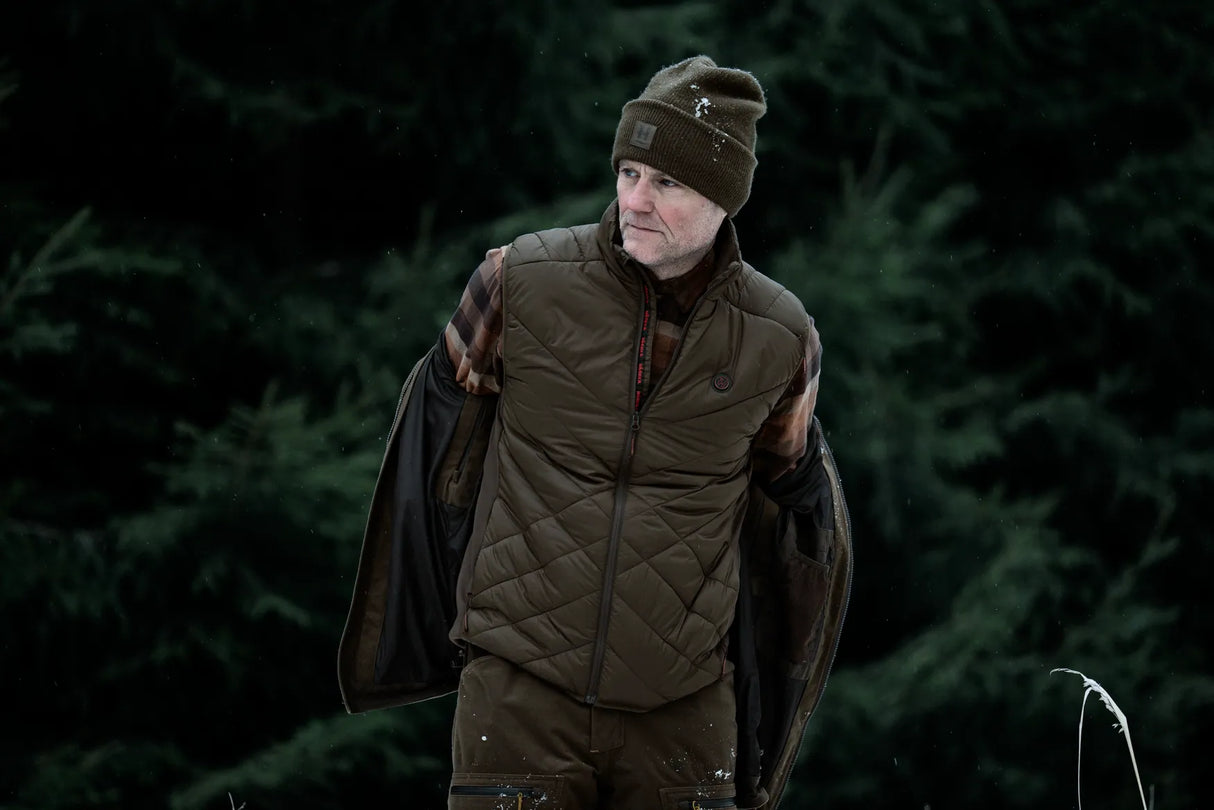 HARKILA Heat Insulated Waistcoat - Mens - Willow Green / Shadow Brown