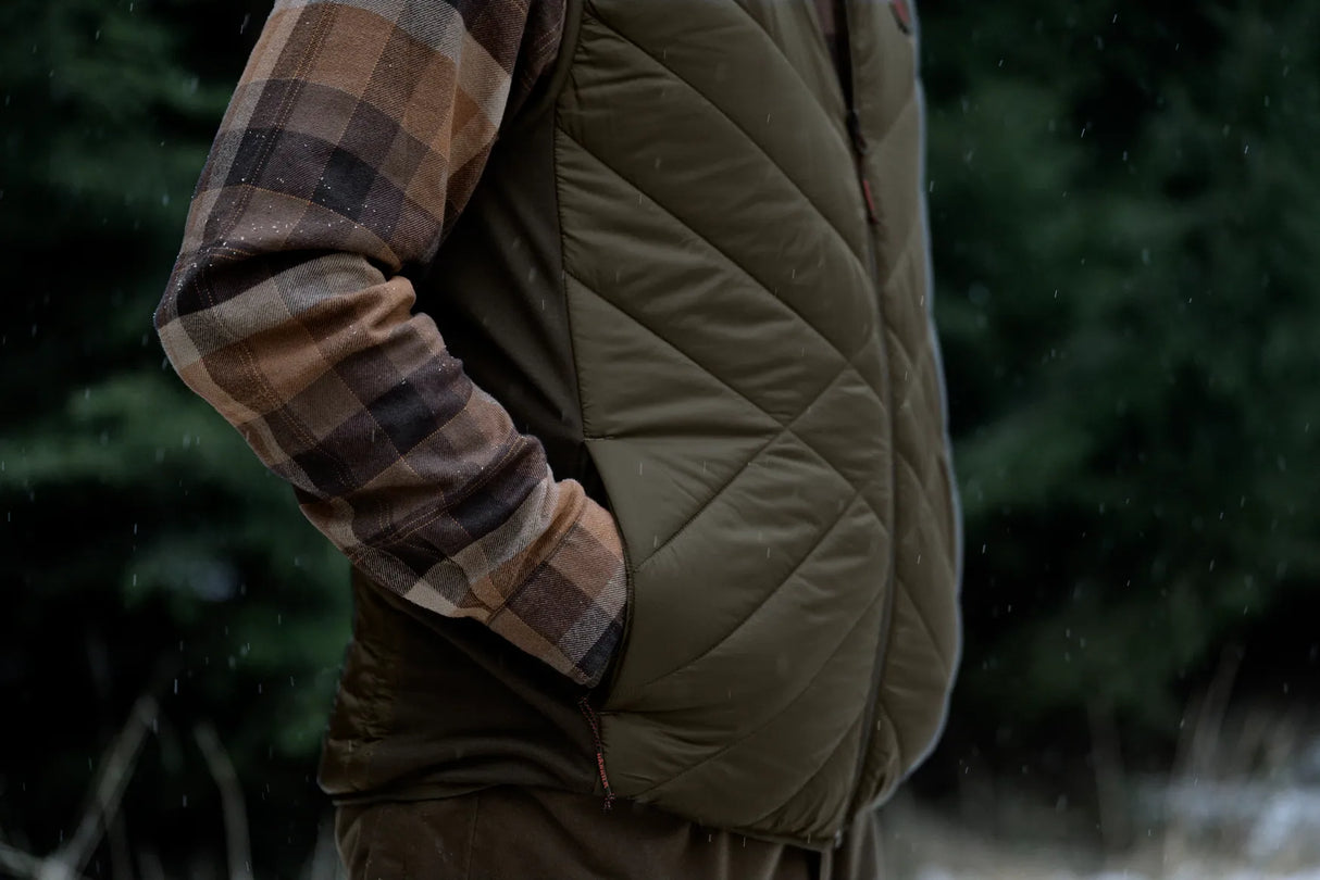 HARKILA Heat Insulated Waistcoat - Mens - Willow Green / Shadow Brown