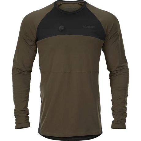 HARKILA Heat USB-C L/S T-Shirt - Mens - Willow Green & Black