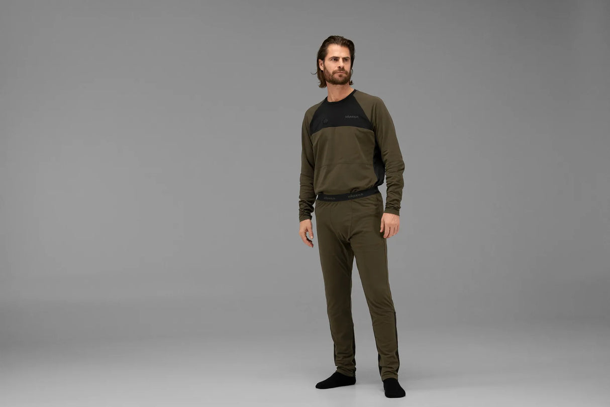 HARKILA Heat USB-C L/S T-Shirt - Mens - Willow Green & Black