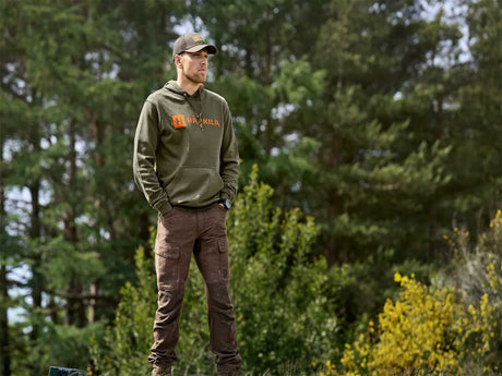 HARKILA Identity Hoodie - Mens - Grape Leaf / Mandarin Orange