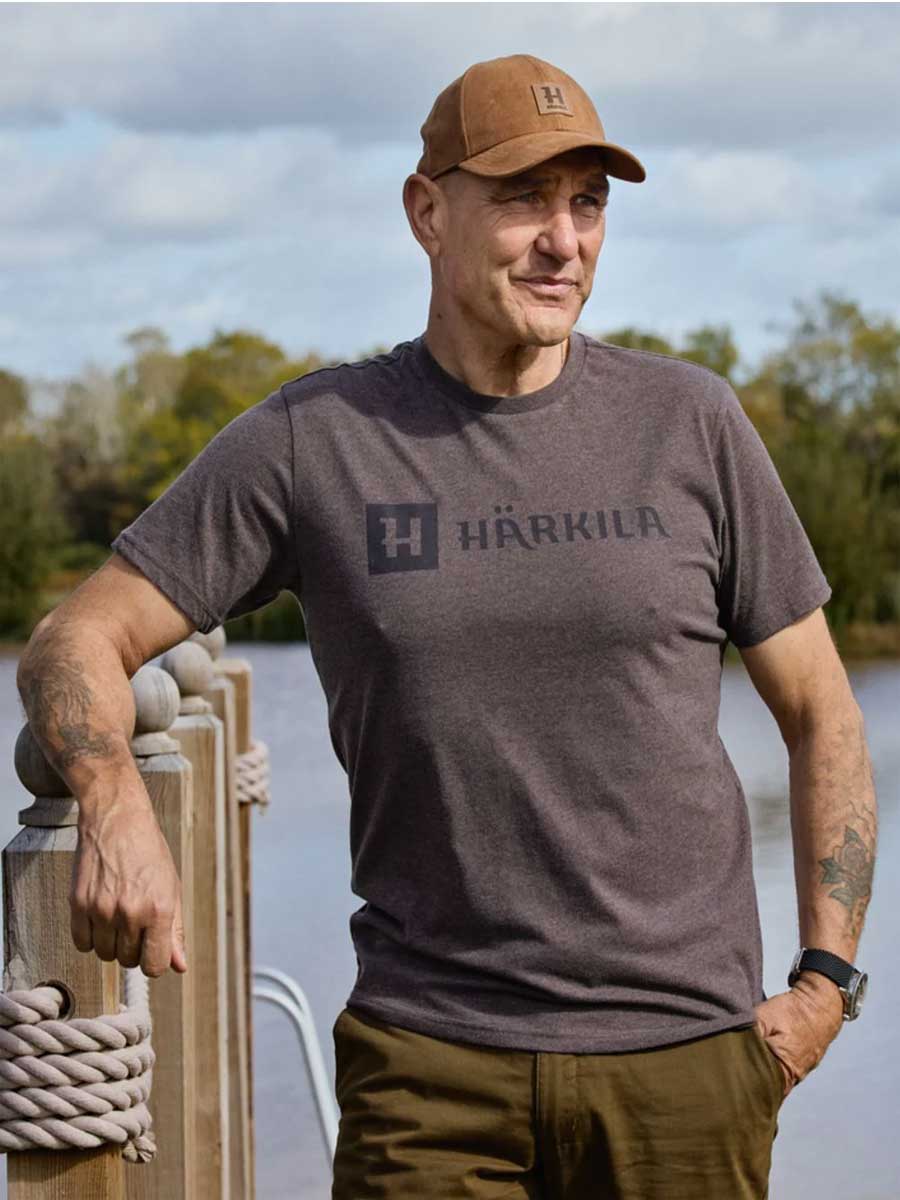 HARKILA Identity T-shirt - Mens - Brown Melange
