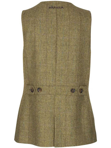 HARKILA Jura Tweed Shooting Waistcoat - Womens - Olive