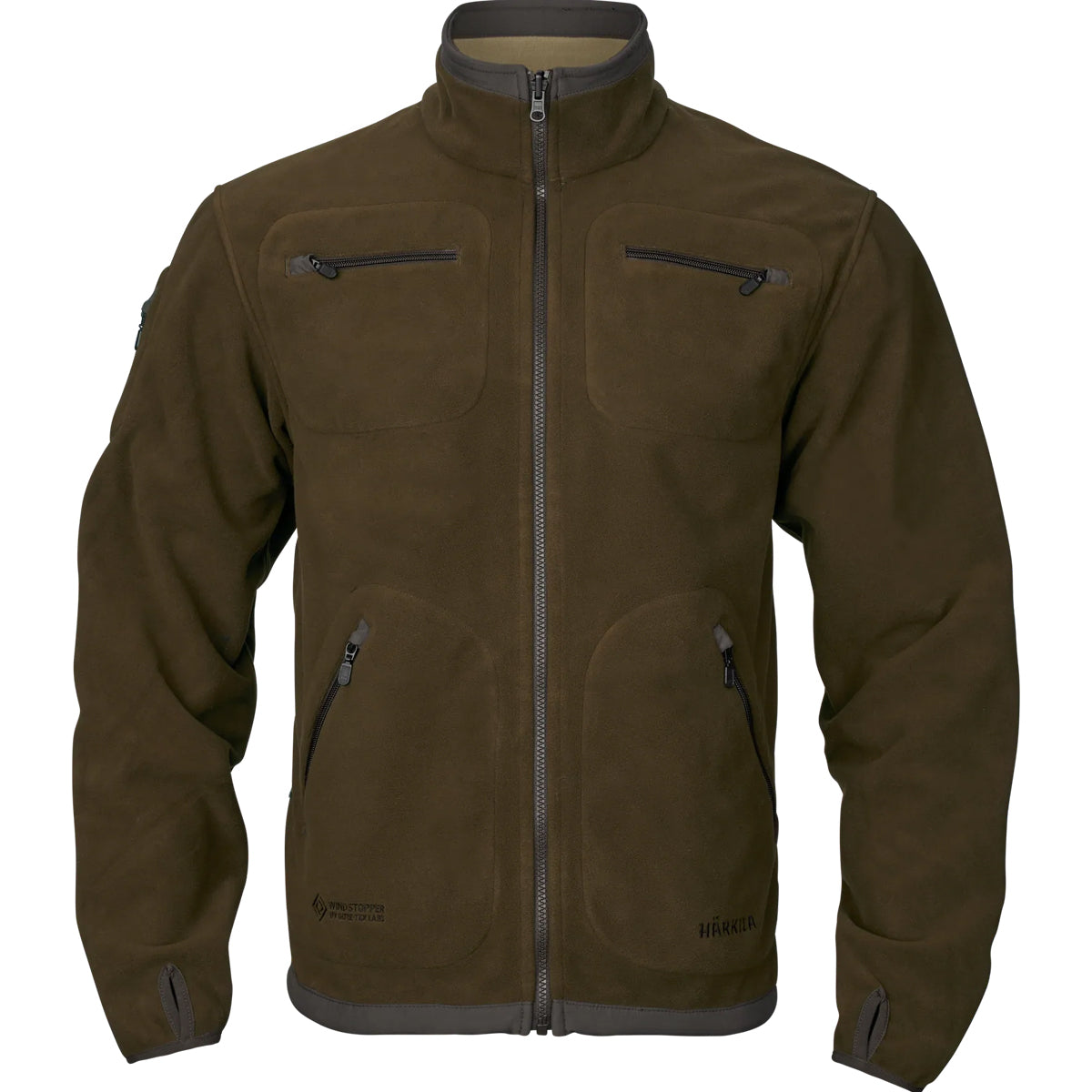 HARKILA Kamko Fleece - Mens Reversible Windstopper - Dark Antique Bronze / Willow Green