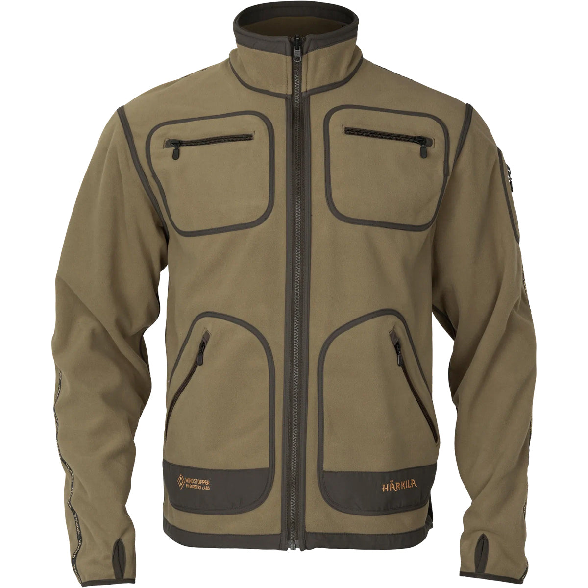 HARKILA Kamko Fleece - Mens Reversible Windstopper - Dark Antique Bronze / Willow Green