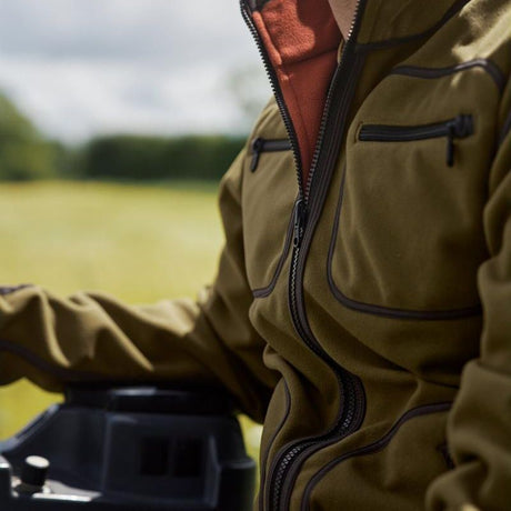 HARKILA Kamko Fleece - Mens Reversible Windstopper - Dark Olive / Arabian Spice