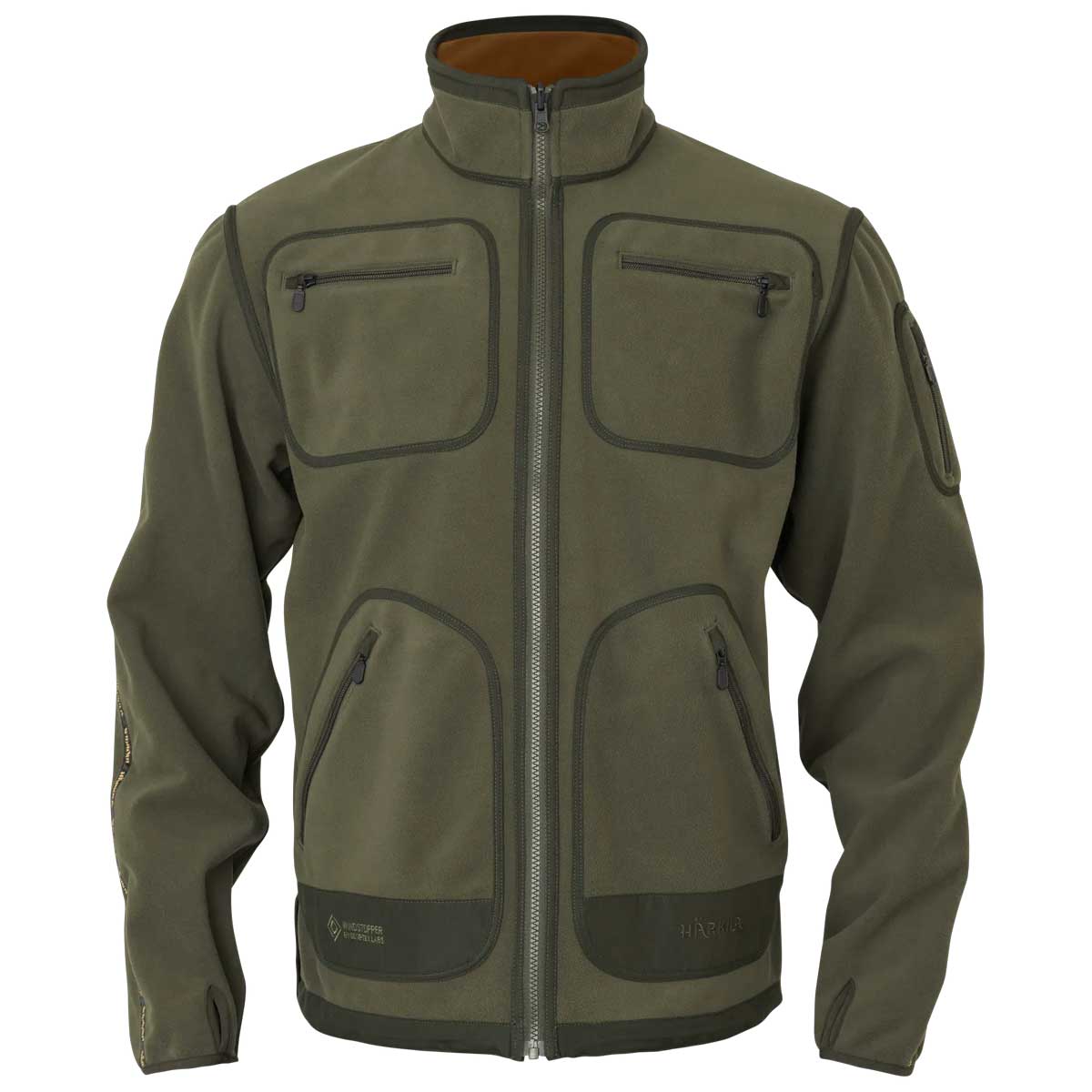HARKILA Kamko Fleece - Mens Reversible Windstopper - Forest Night / Rustique Clay