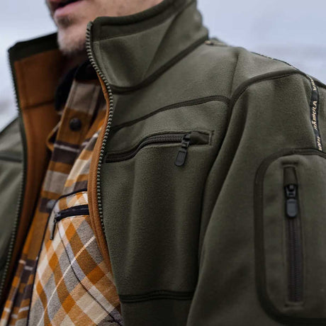HARKILA Kamko Fleece - Mens Reversible Windstopper - Forest Night / Rustique Clay