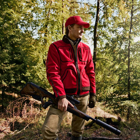 HARKILA Kamko Regal Fleece Jacket - Mens Reversible Windstopper - Red / Brown