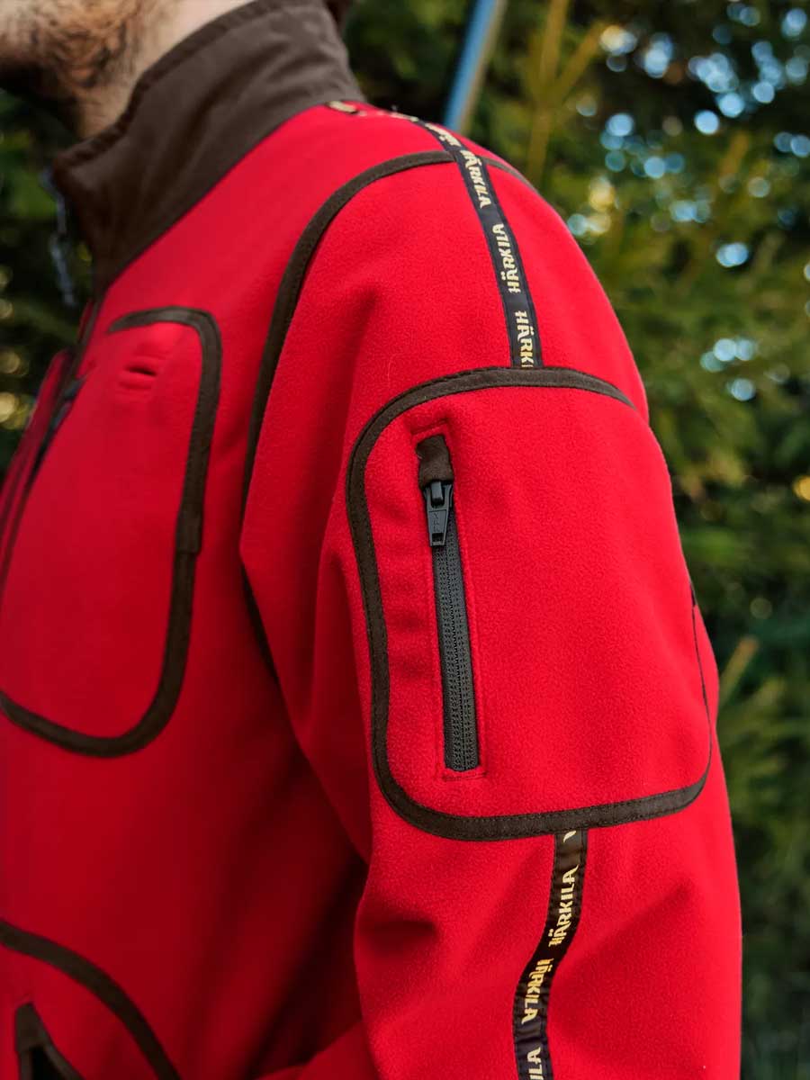 HARKILA Kamko Regal Fleece Jacket - Mens Reversible Windstopper - Red / Brown
