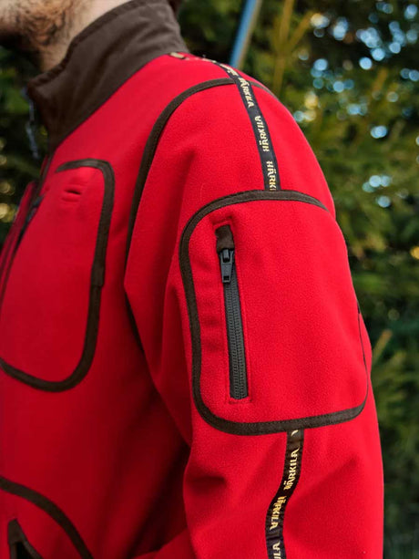 HARKILA Kamko Regal Fleece Jacket - Mens Reversible Windstopper - Red / Brown