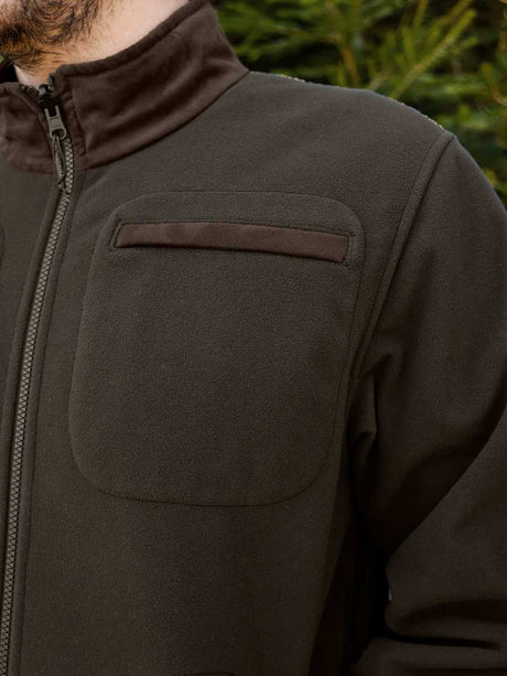 HARKILA Kamko Regal Fleece Jacket - Mens Reversible Windstopper - Red / Brown
