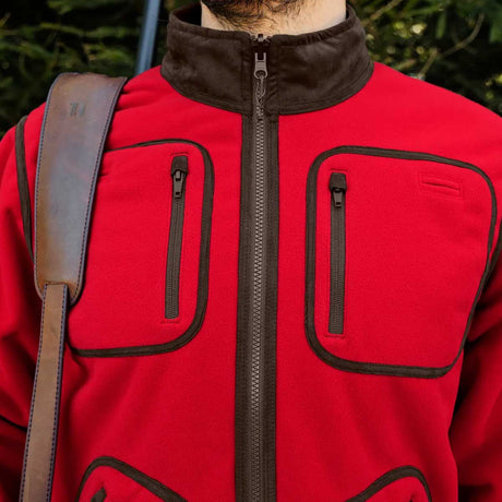 HARKILA Kamko Regal Fleece Jacket - Mens Reversible Windstopper - Red / Brown