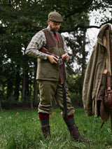 HARKILA Kenmore Shooting Waistcoat - Mens -  Forest Green Herringbone